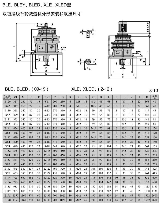 BLE,BLEY,BLED,XLE,XLED型单级摆线针轮减速机